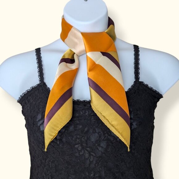 Vintage Yellow Orange Abstract Scarf - Picture 2 of 7